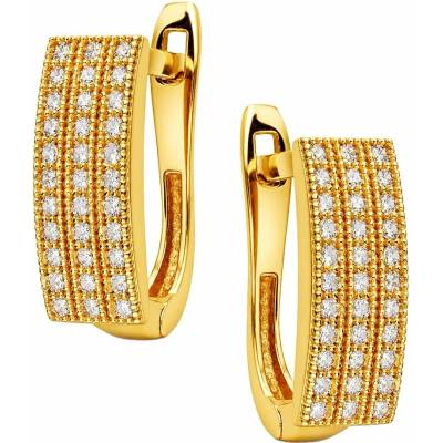 Zlaton Náušnice žluté zlato visací osazené zirkony 1.4cm 2.9g O20012610556