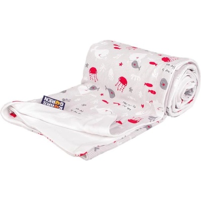 Kaarsgaren Obojstranná bambusová deka Šedá rybičky