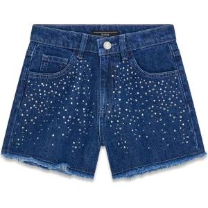 Guess Къси деним панталони за момиче с кристали Guess