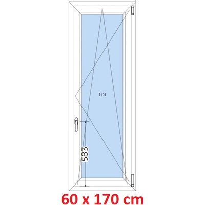 Soft Plastové okno 600 x 1700 mm, otevíravé a sklopné, Bílá