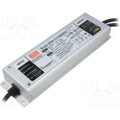 MEAN WELL ELG-200-C1400D2 Napájecí zdroj: spínaný; LED; 198,8W; 71÷142VDC; 1,4A; 100÷305VAC