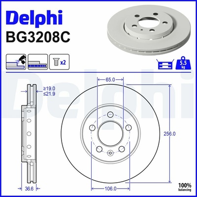 Brzdový kotúč DELPHI BG3208C