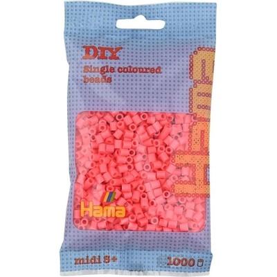 Zažehlovací korálky Midi - pastelové - červené - 1000 ks H207-44