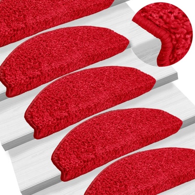 vidaXL Изтривалки за стълби, 10 бр. , 65x21x4 см, червени, полукръгли, големи
