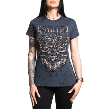 Image 1 of AFFLICTION тениска за жени affliction - abrasive line - mountain С ПРАНЕ - aw26152-moun
