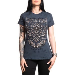 AFFLICTION тениска за жени affliction - abrasive line - mountain С ПРАНЕ - aw26152-moun