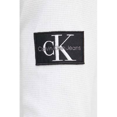 Calvin Klein Памучен суичър Calvin Klein Jeans в бежово с апликация (J30J323485)