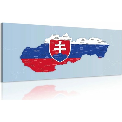 Obraz mapa Slovenska so štátnym znakom