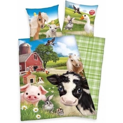 Herding Obojstranné bavlna obliečky Farm World 140x200 70x90