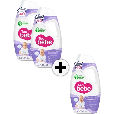 Teo bebe Промо пакет 2+1 Teo Bebe Gentle & Clean - Гел за пране с Лавандула, 1.8 l (2 + 1 3800024048531)