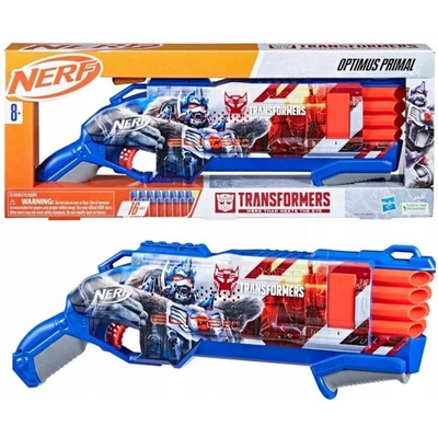 PISTOLE NERF TRANSFORMERS OPTIMUS PRIMAL STŘÍLÍ 2 ŠIPKY NAJEDNOU + 16 ŠIPEK