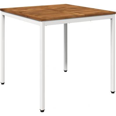 vidaXL Маса за вечеря в градината Естествено и бяло 80 x 80, 5 x 75 см (901311)