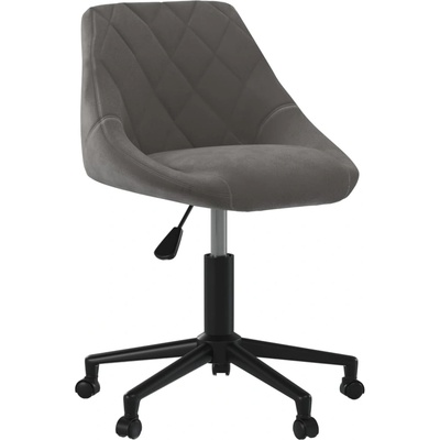 vidaXL Въртящ се трапезен стол, тъмносив, кадифе (3089033)