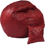 PUFRELAX Комплект, Барбарон и декоративна възглавница, 450л. Matusalem - Cranberry, Перящ се калъф, Подходящ за деца, Пълнеж с микс от мемори пяна и дунапрен, Гама Premium, 8432 (PUF-M-MP-PT-CRB) - topmarket