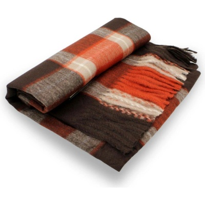 KRUMLOVANKA Zimní kostkovaná šála Cashmere Sensation hnědá P-72642-R