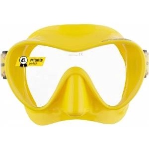 CRESSI Cressi Frameless Diving Mask F1 - Fog-free Glass Lens, Diving Goggles - Ergonomic Silicone Rim, Snorkel Mask - Dry Snorkel & Snorkel Set - Yellow - Mask - ZDN281010