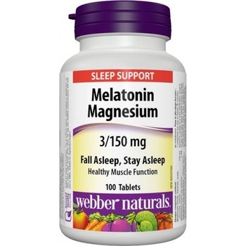 Webber Naturals WN Melatonin 3 mg + Horčík 150 mg 100 tabliet