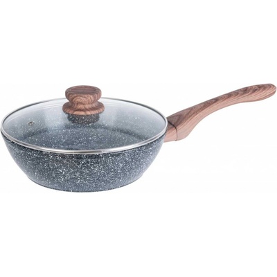 KINGHoff Pánev WOK s mramorovým povrchem ŽULA DŘEVO 28 cm