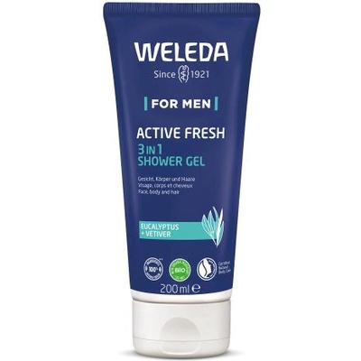 Weleda For Men Active Fresh 3in1 освежаващ душ гел за тяло, лице и коса 200 ml за мъже