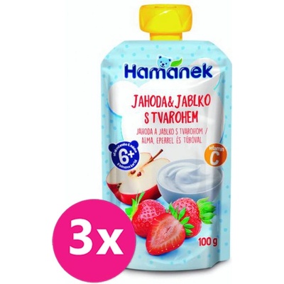 Hamánek Jahoda & jablko s tvarohom 3 x 100 g