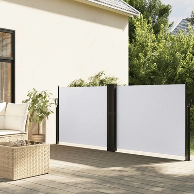 vidaXL Zatahovací boční markýza 120 x 1 000 cm Bílá