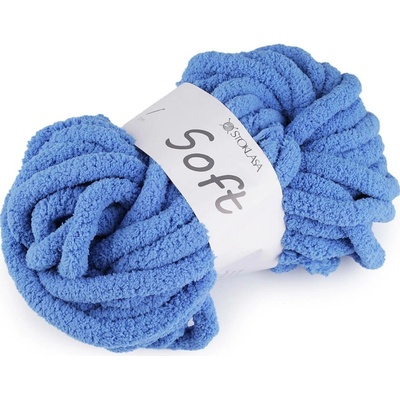 Pletací příze žinylková Soft 250 g, střední, 7 modrá nebeská