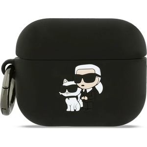 Karl Lagerfeld Силиконов калъф Karl Lagerfeld 3D Logo NFT Karl and Choupette за AirPods Pro 3 черен (KLAP3RUNKC)