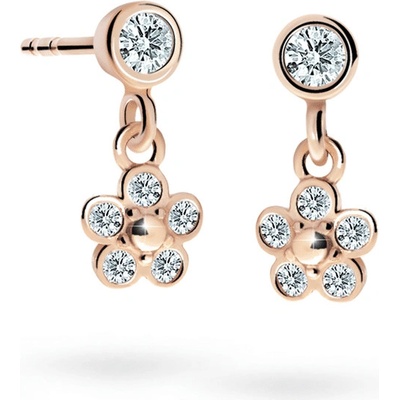 Danfil detské náušnice kvetiny C2744 zo ružového zlata white balónik