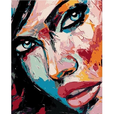 zuty malování podle čísel Portrét barevná žena IV 80 x 100 cm vypnuté plátno na rám