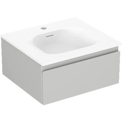 Mexen Orio шкаф за баня 50 см с мивка Vela, 1 чекмедже, сив мат/бял мат - 91A10-05023-1-BF62-W23M01 (91A10-05023-1-BF62-W23M01)