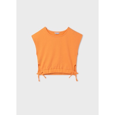 Mayoral Crop top s průstřihy WAFFLE oranžový