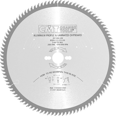 CMT Pílový kotúč na lamino, plast a neželezné kovy - D165x2,2 d20 Z56 HM C29616556H
