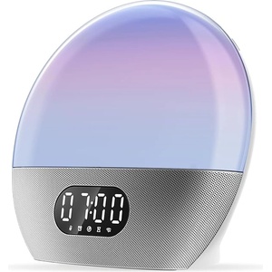 WiiM Smart будилник и колона с интернет радио и Alexa , светлинен индикатор за събуждане, Сребърен (WAKEUP-SILVER) Будилник