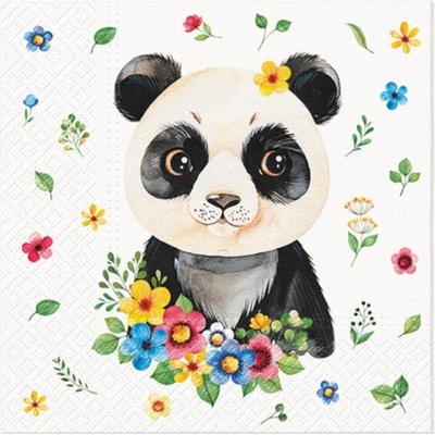 PAW Ubrousky L Flower Panda 33x33cm