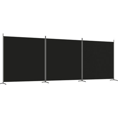 zahrada-XL 3dílný paraván černá 525 x 180 cm textil