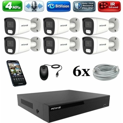 Amiko IP 6 kamerový set 4Mpix Tube 1401K6
