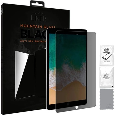Eiger Mountain Glass Black Anti-Spy Privacy Filter Tempered Glass - калено стъклено защитно покритие с определен ъгъл на виждане за дисплея на iPad Air 3 (2019), iPad Pro 10.5 (2017)