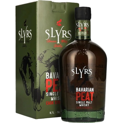 Slyrs Single Malt Whisky Bavarian PEAT Cask Strength 1.1 56,1% 0,7 l (kartón)