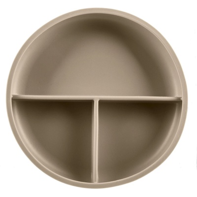 Zopa Силиконова чиния с разделения и вендуза Zopa - Sand Beige (954575)