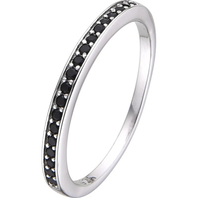 Nubis Stříbrný prsten s černými zirkony NB 5555