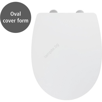 WENKO 24080800-WC Тоалетна седалка TAVOLA 36, 5x45 cm бяла с хромиран гланц (WE0669)