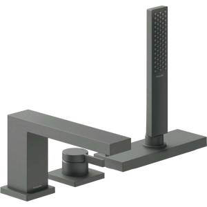 Hansgrohe Tecturis E - Смесител за ръба на ваната, монтаж с 3 отвора, sBox, матиран черен хром 73443340 (73443340)