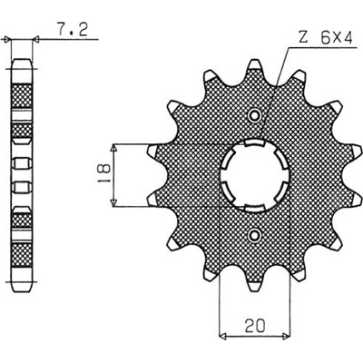 reťazové koliesko SUN20715, SUNSTAR (15 zubov) DAELIM, DERBI, HONDA