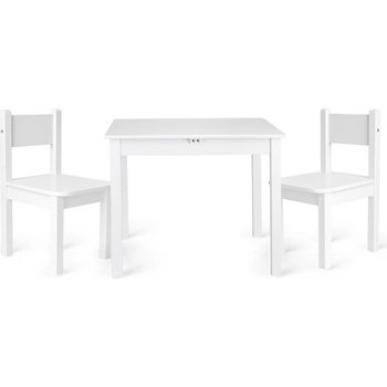 Vulpi drevený stôl pre deti + 2 stoličky biele