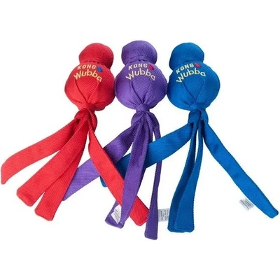 KONG Wubba Large - Кучешка играчка за хвърляне и дъвчене с гумена топка 32 см