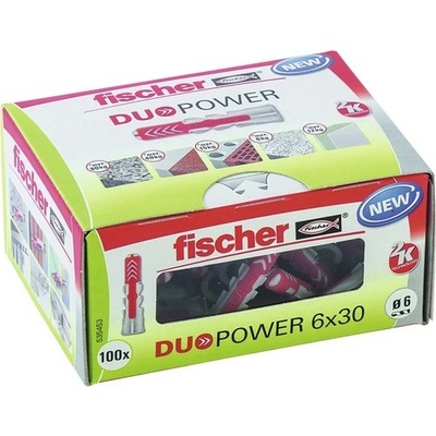 Hmoždinka Fischer DUOPOWER 6x30 mm 100 ks – Zboží Mobilmania