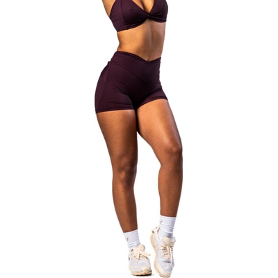 Nebbia dámske šortky STRONG BEAUTY V-shaping Belt shorts 428 dark red
