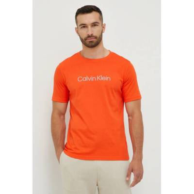Calvin Klein Tréninkové tričko Performance Ck Essentials s potiskem oranžová