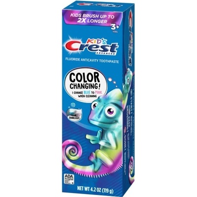 Procter & Gamble pro děti Crest Advanced COLOR CHANGING Bubble Gum 3+ 119 g – Hledejceny.cz
