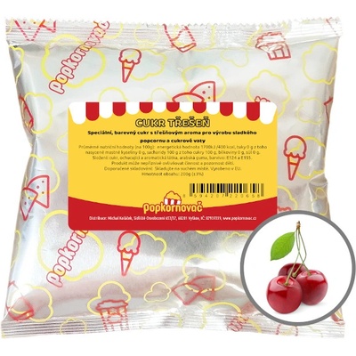 Popkornovač.cz Cukor s príchuťou čerešní na sladký popcorn a na cukrovú vatu 200 g